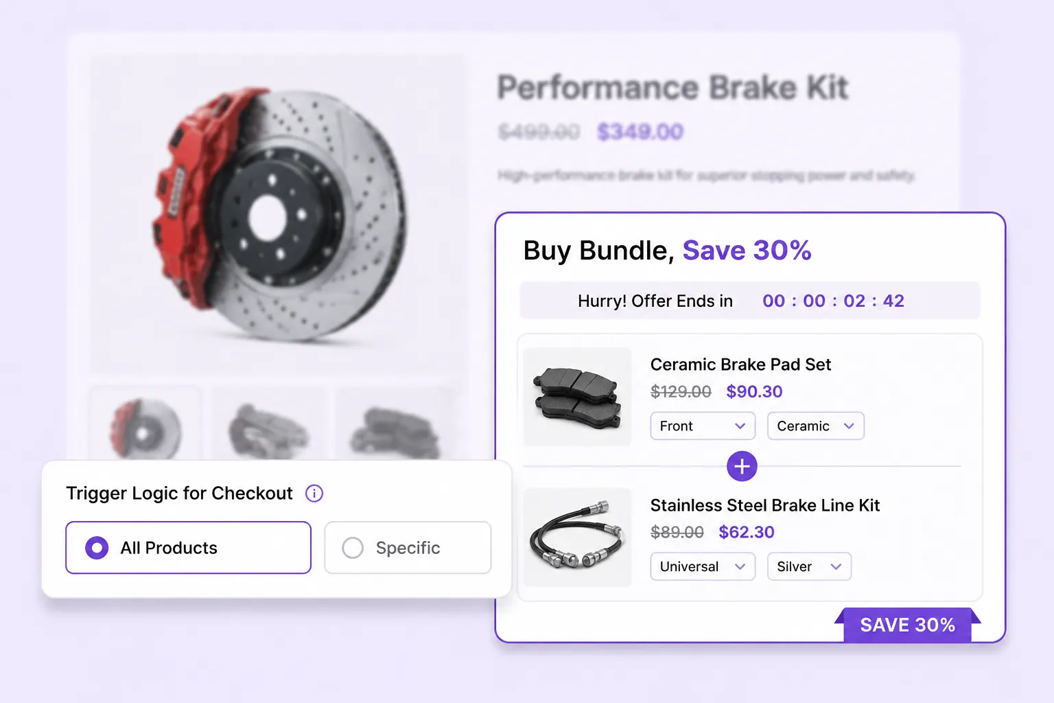 Trigger product configuration for bundle offer