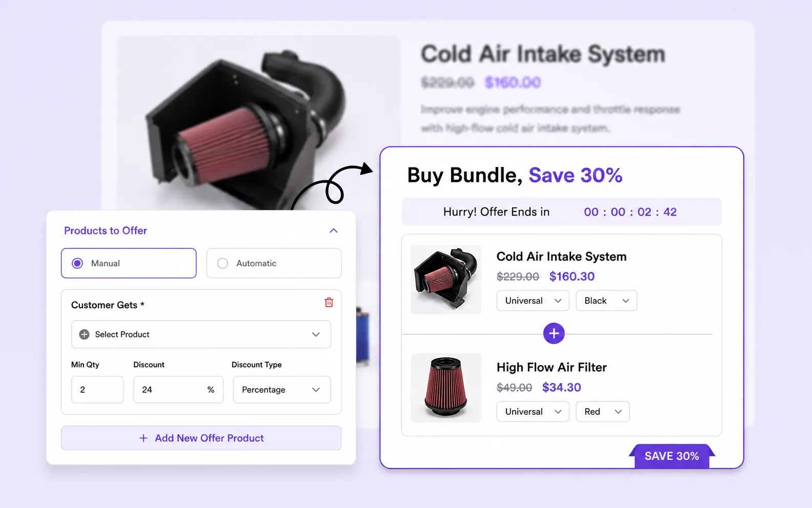 Selecting products to include in a bundle