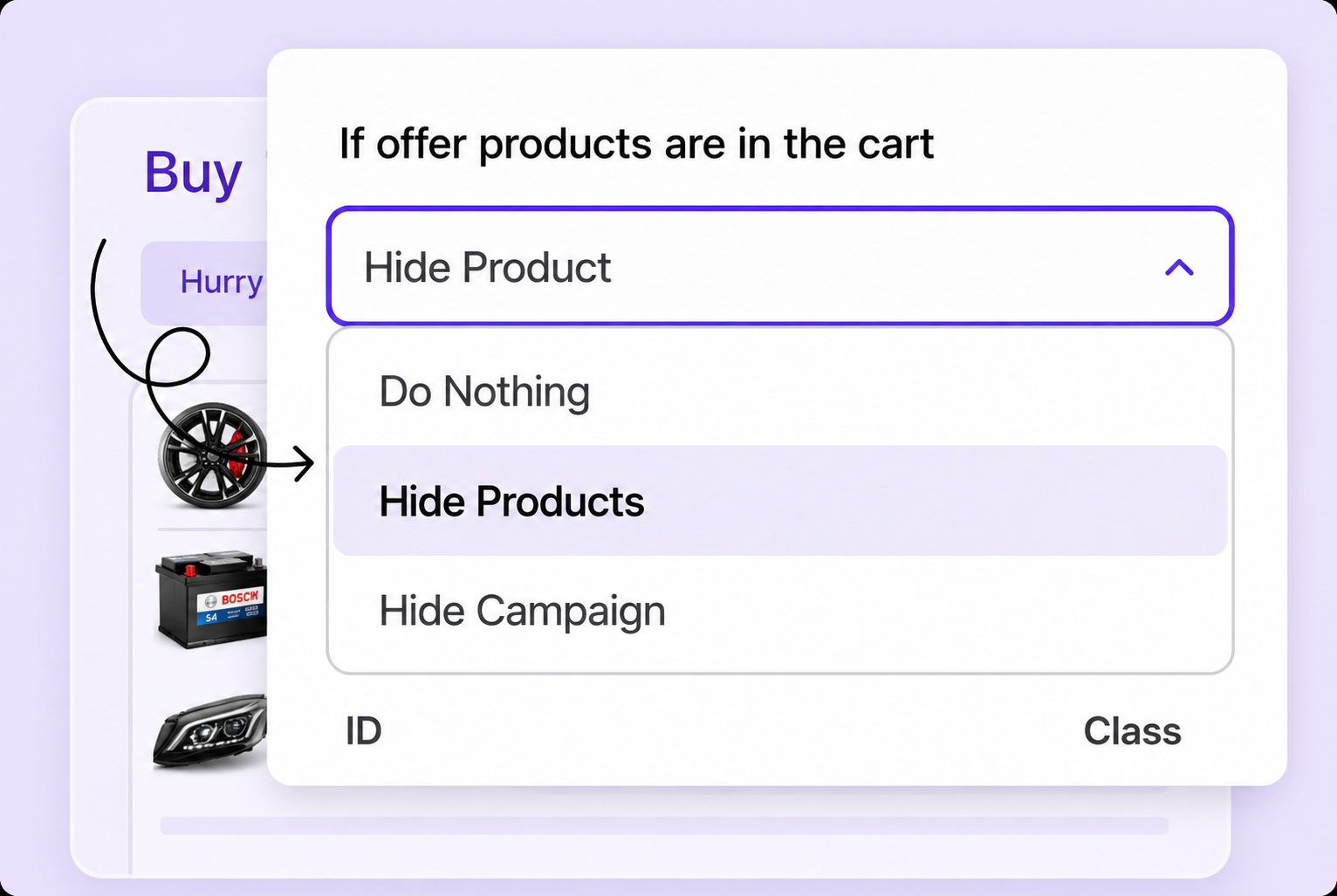 Hide Products / Campaigns preview