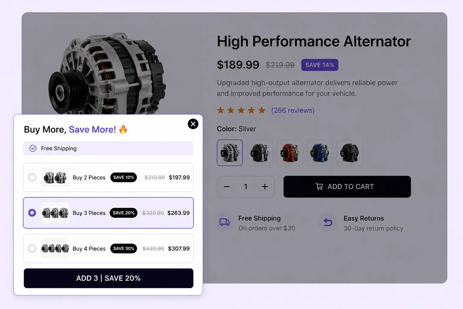 Floating bulk discount widget pinned to a storefront