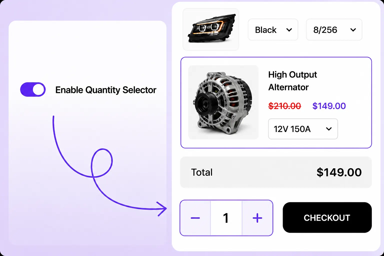 Quantity Selector preview