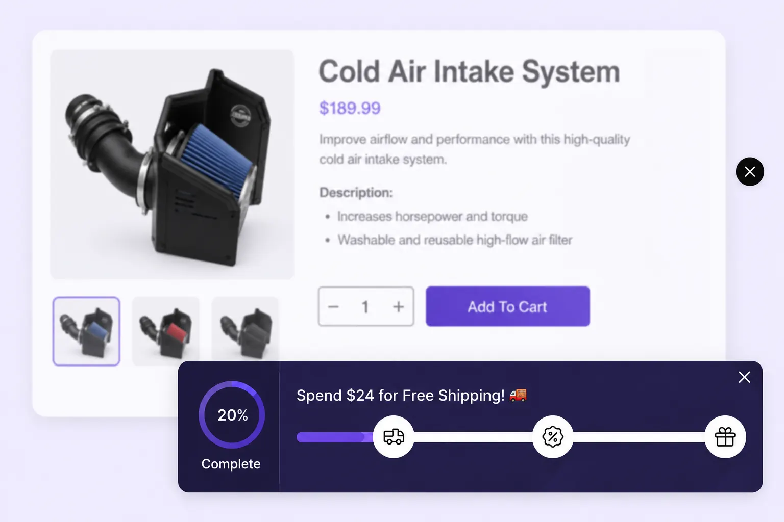 Spending goal progress bar in drawer