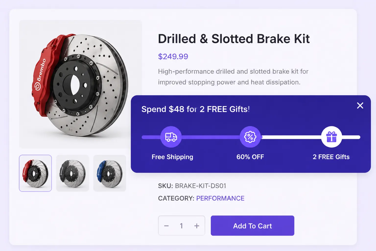 Spending goal progress bar shown in page